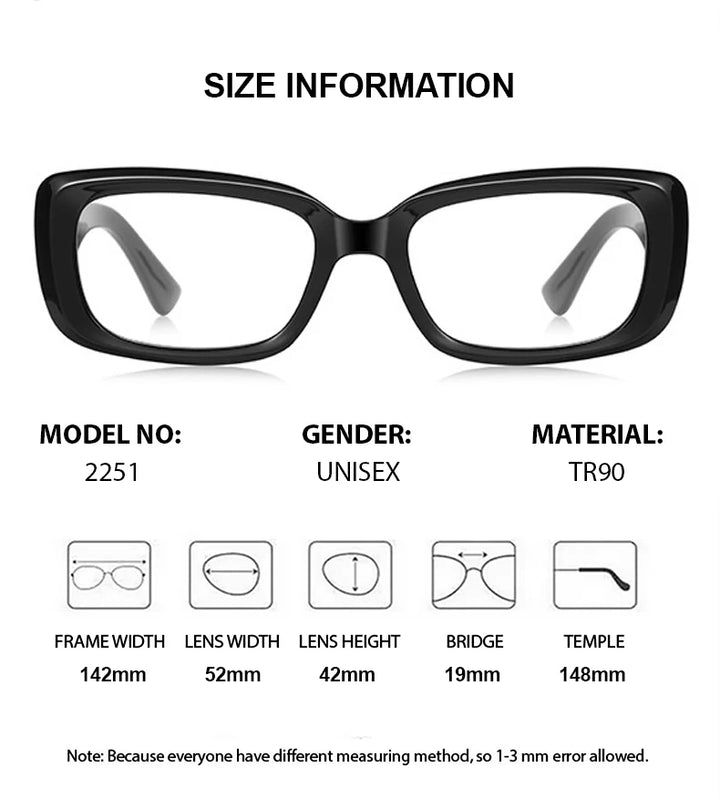 Chashma Ochki Unisex Full Rim Square Tr 90 Titanium Eyeglasses 882251