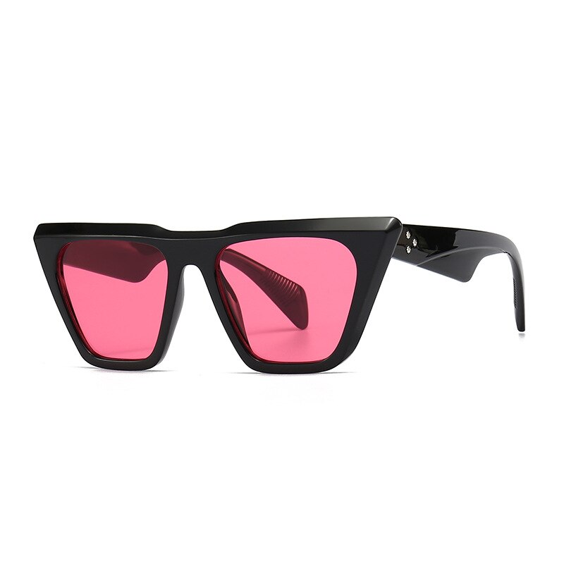 CCSpace Unisex Full Rim Square Cat Eye Tr 90 UV400 Sunglasses 56215 Sunglasses CCspace Sunglasses C4BlackRed  