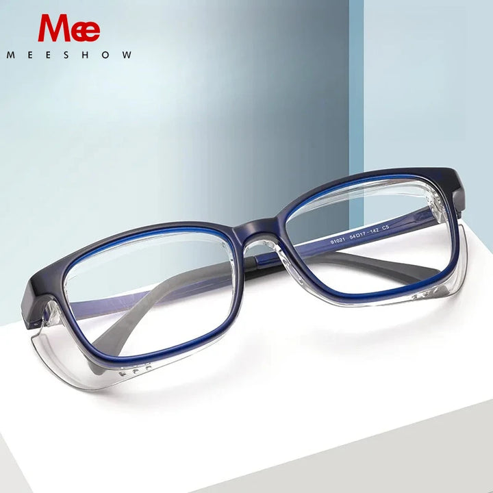 Meeshow Men's Full Rim Square Tr 90 Titanium Eyeglasses 91021
