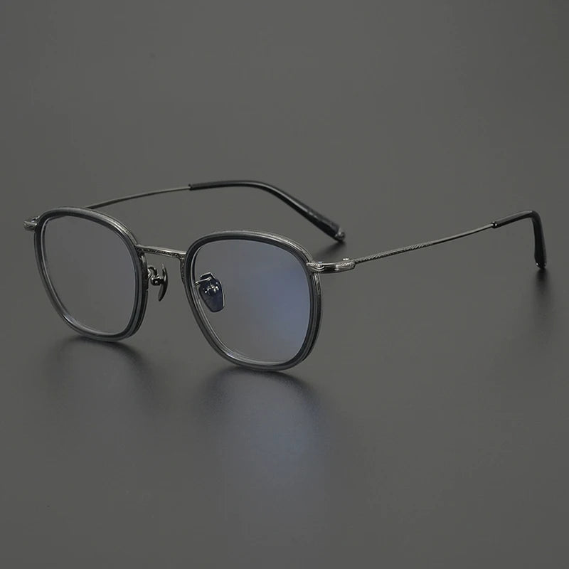 Gatenac Women's Full Rim Square Acetate Titanium Eyeglasses G1286