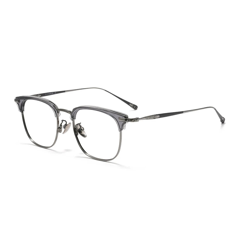 Black Mask Unisex Full RIm Square Titanium Acetate Eyeglasses 380901