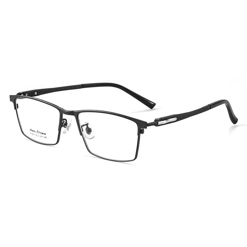 KatKani Men's Semi Rim Large Square Alloy Eyeglasses 8830 Semi Rim KatKani Eyeglasses Black  