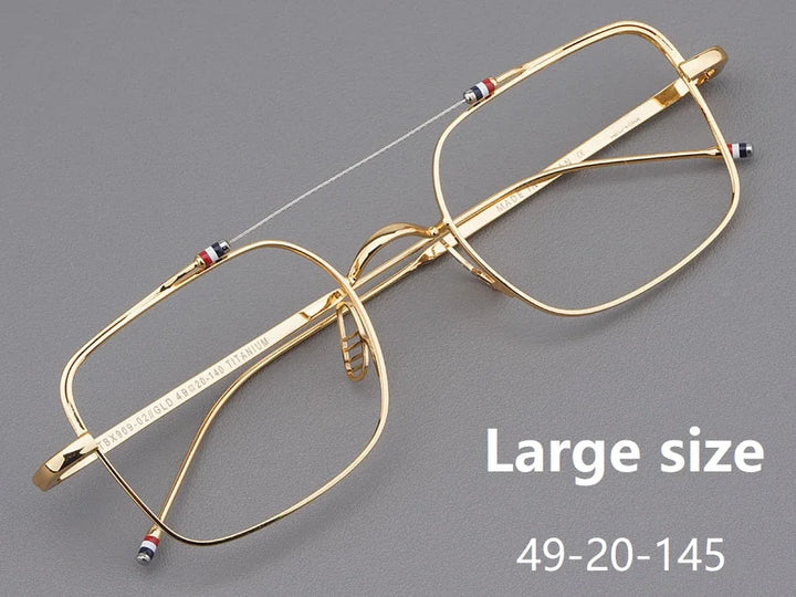 Bobbie Unisex Full Rim Square Double Bridge Titanium Eyeglasses 909909