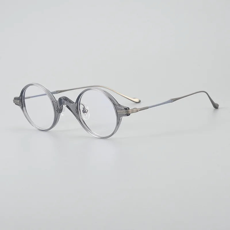 Hewei Unisex Full Rim Round Titanium Eyeglasses 0030 Full Rim Hewei gray  