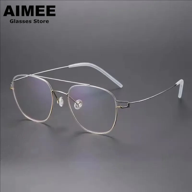 Aimee Unise Full Rim Square Double Bridge Titanium Eyeglasses 398201