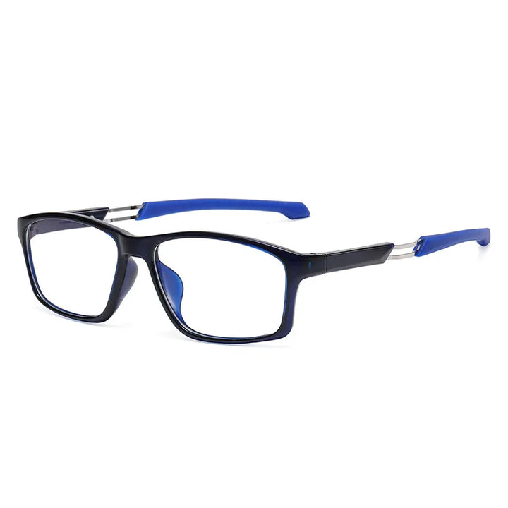 Vicky Men's Full Rim Square Tr 90 Silicone Sport Reading Glasses 18189 Reading Glasses Vicky -0.50 DM18189-black blue 