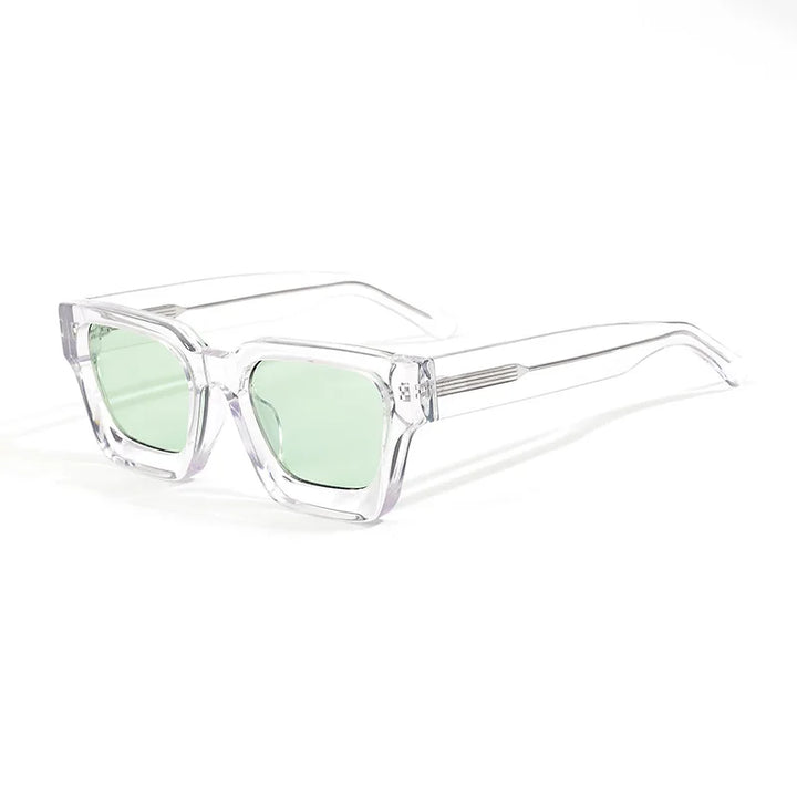 Black Mask Men's Full Rim Flat Top Square Acetate Sunglasses 441439