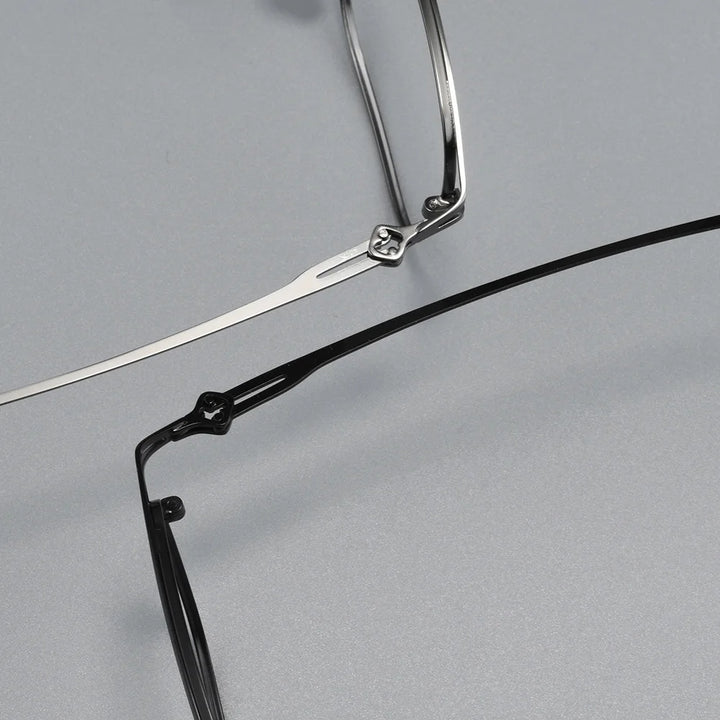 Gmei Optical T1377X men's square titanium alloy prescription eyeglasses — view 8
