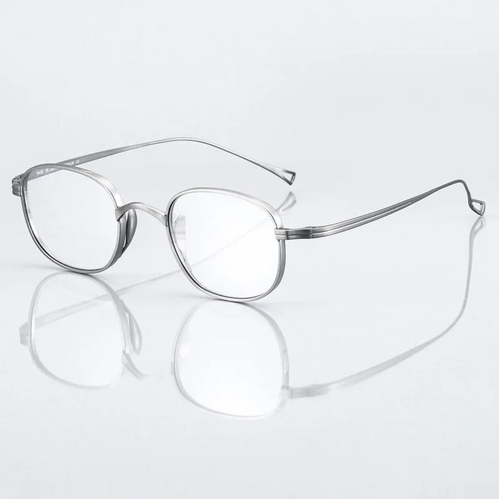 Black Mask Unisex Full Rim Round Square Titanium Eyeglasses 844144