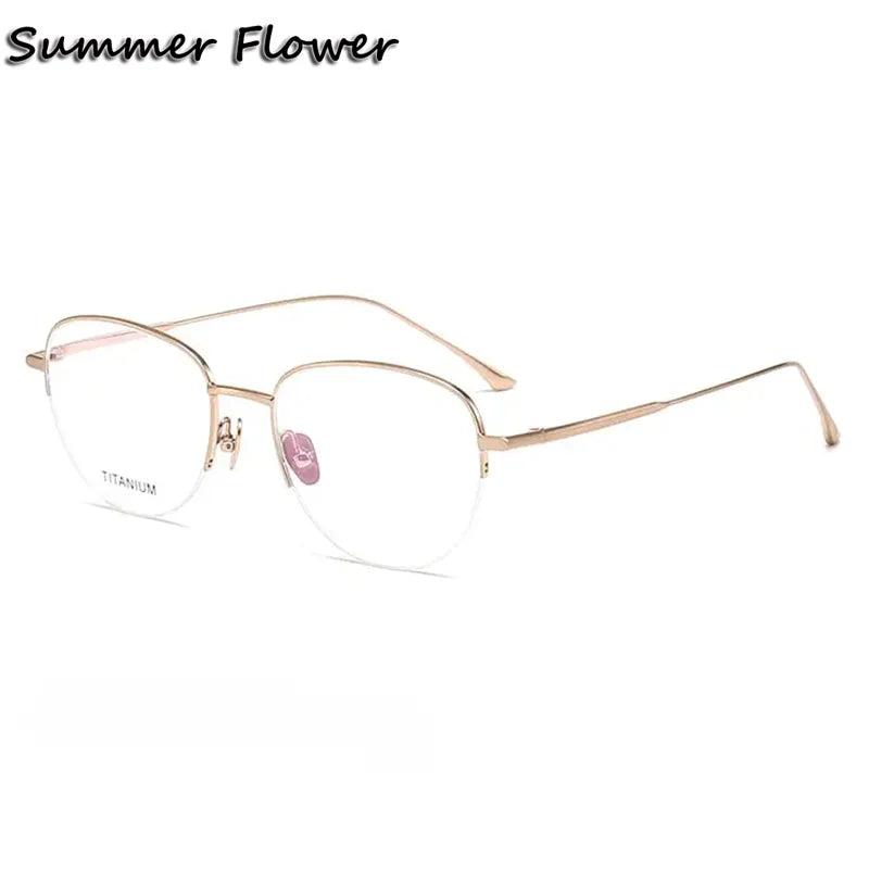 Summer Flower 45010 Unisex's Round Semi Rim Eyeglasses