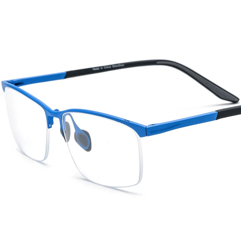 Chashma Unisex Semi Rim Square Brow Line Titanium Eyeglasses 17301