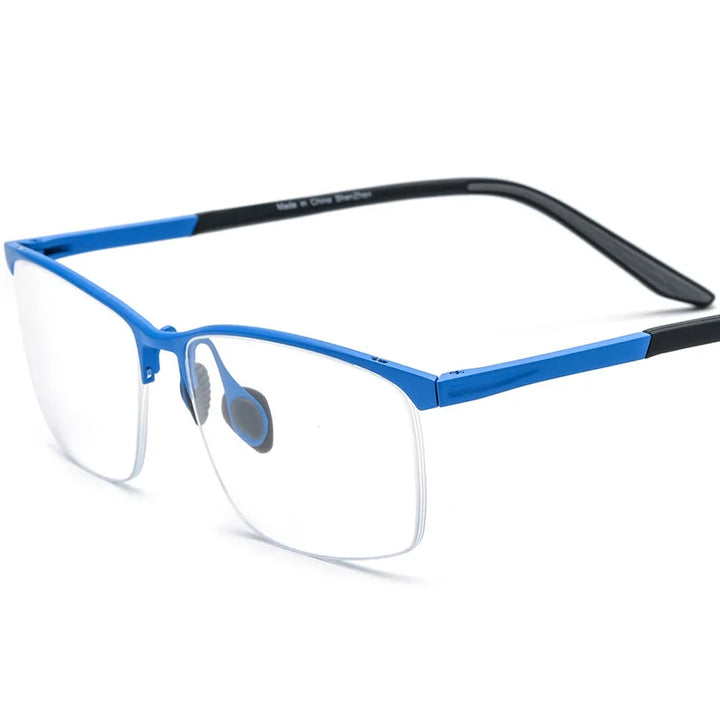 Chashma Unisex Semi Rim Square Brow Line Titanium Eyeglasses 17301