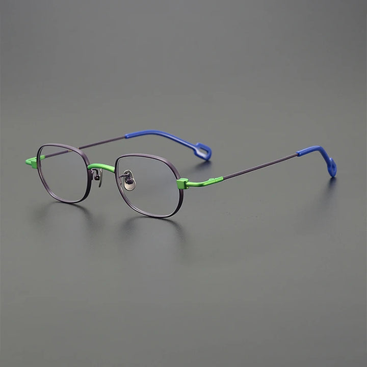 Nobler Unisex Full Rim Small Square Titanium Eyeglasses V004 Full Rim Nobler C4  