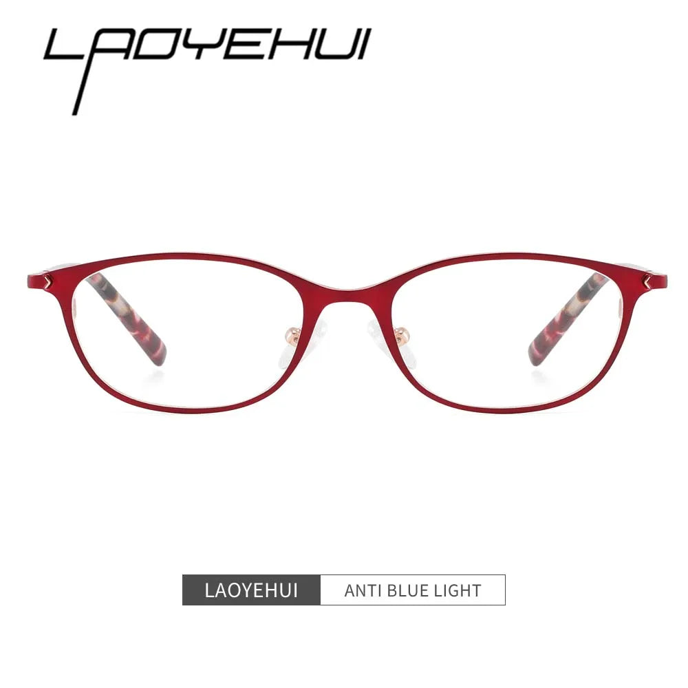 Laoyehui Women's Full Rim Small Square Alloy Reading Glasses Reading Glasses Laoyehui   