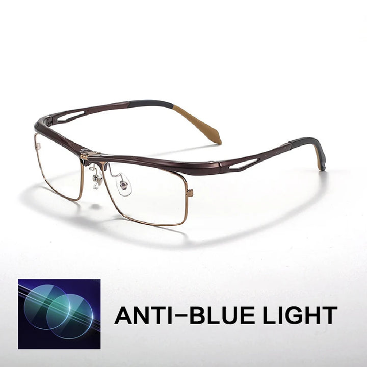 Gatenac Unisex Full Rim Flip Up Square Photochromic Alloy Reading Glasses 679001