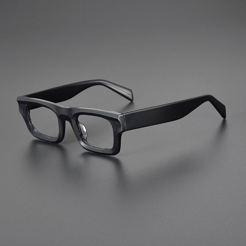 Gatenac Unisex Full Rim Square Acetate Eyeglasses Gxyj1101 Full Rim Gatenac Black  