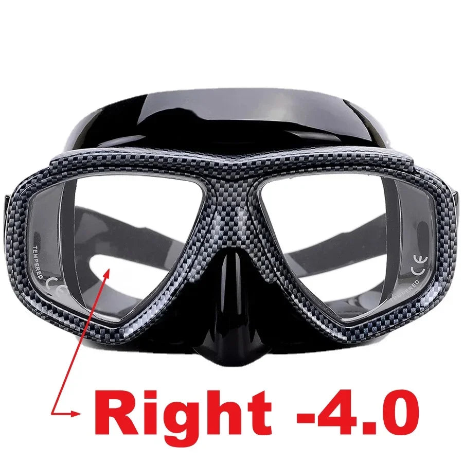 Aleefa Unisex Goggle Pc Silicone Tempered Glass Myopic Swim Mask 98203