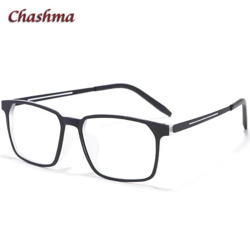 Summer Flower Unisex Full Rim Square Tr 90 Titanium Eyeglasses 88878 Full Rim Summer Flower Black White