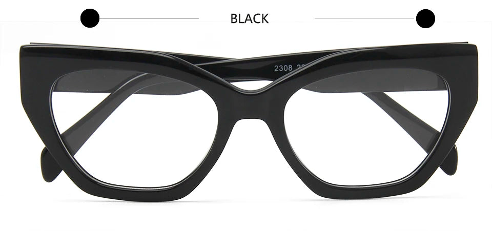 Esnbie Unisex Full Rim Polygon Square Acetate Eyeglasses 23021