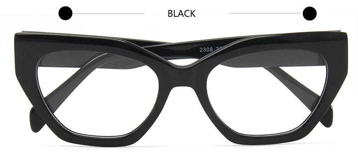 Esnbie Unisex Full Rim Polygon Square Acetate Eyeglasses 23021