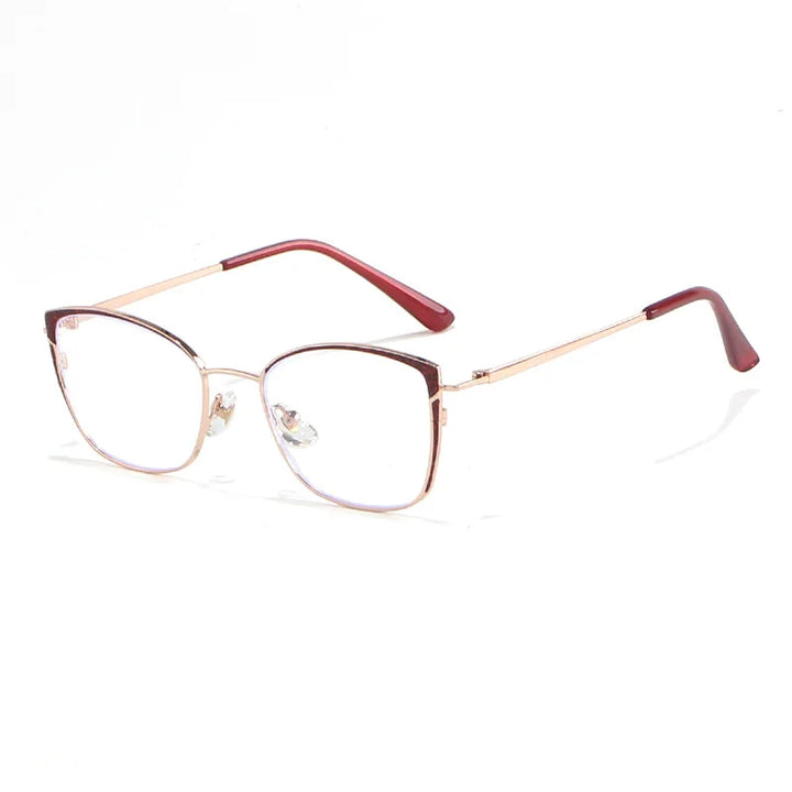 Xbora Women's Full Rim Square Cat Eye Alloy Eyeglasses 93065
