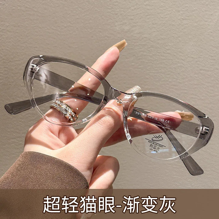 Zirosat Women's Full Rim Oval Cat Eye Tr 90 Titanium Eyeglasses 81059