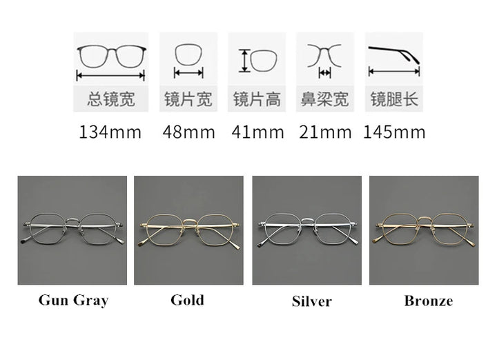 Black Mask Women's Full Rim Polygon Square Titanium Eyeglasses 320867