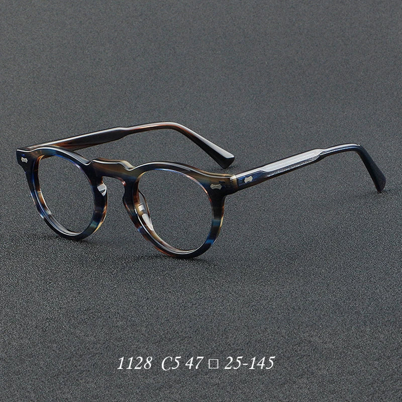 Nobler Unisex Full Rim Oval Thick Acetate Eyeglasses 1228 Full Rim Nobler C5  