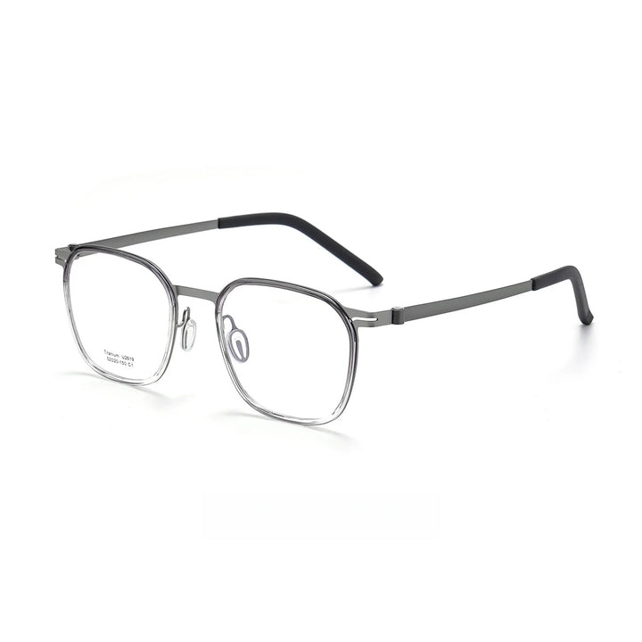 Yimaruili Unisex Full Rim Square Tr 90 Titanium Eyeglasses Y2619 Full Rim Yimaruili Eyeglasses Gradient Gray  