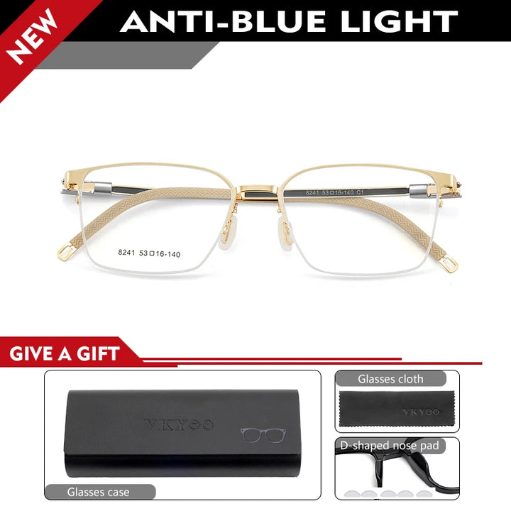 Vicky Unisex Semi Rim Square Alloy Silicone Reading Glasses 84214