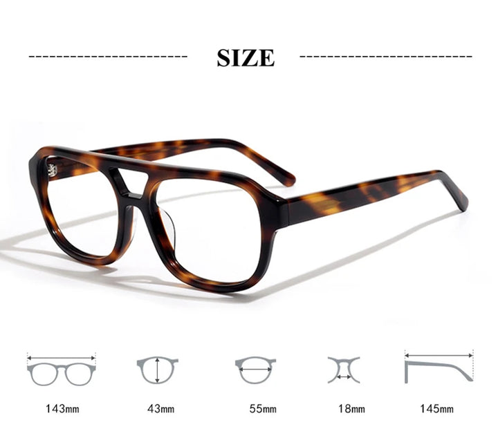 Black Mask Unisex Full Rim Square Double Bridge Acetate Eyeglasses 908  FuzWeb    