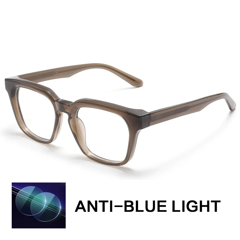 Gatenac Unisex Full Rim Square Acetate Reading Glasses G91807