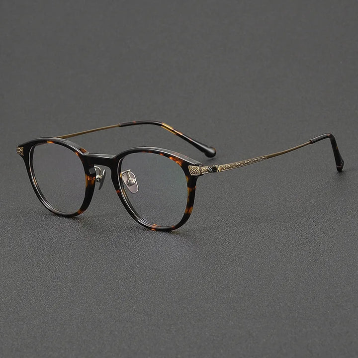 Momoja Women's Full Rim Round Titanium Acetate Eyeglasses 722401