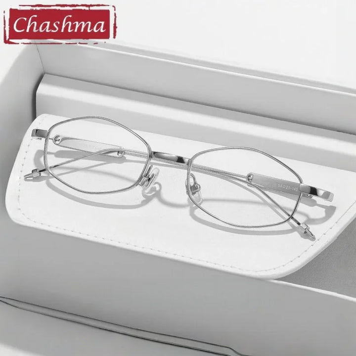 Chashma Ochki Unisex Full Rim Oval Titanium Eyeglasses 881218