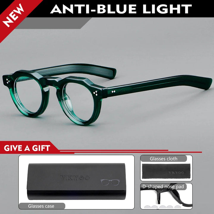 Vicky Women's Full Rim Flat Top Round Acetate Reading Glasses 98013