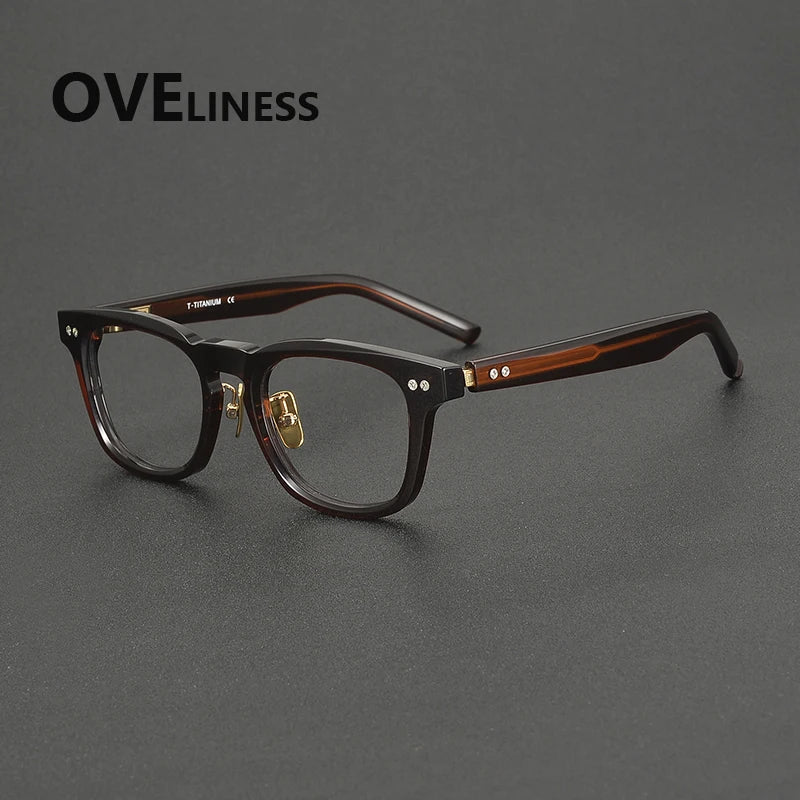 Oveliness Unisex Full Rim Square Brow Line Acetate Eyeglasses 322161