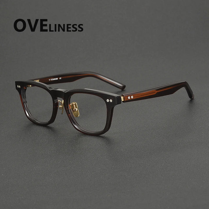 Oveliness Unisex Full Rim Square Brow Line Acetate Eyeglasses 322161