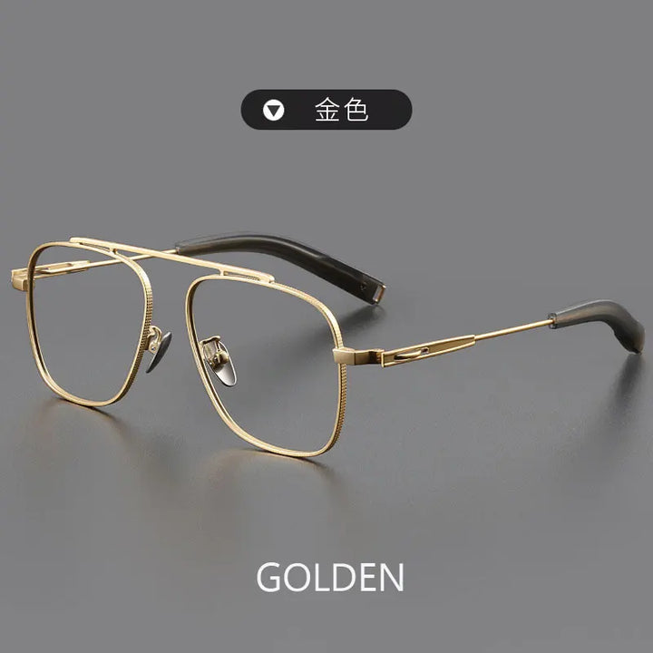 Zirosat Men's Full Rim Square Titanium Eyeglasses 344105