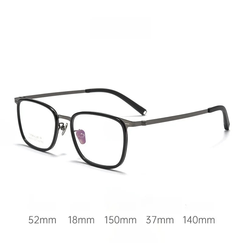 Momoja Unisex Full Rim Square Titanium Tr 90 Eyeglasses 26031