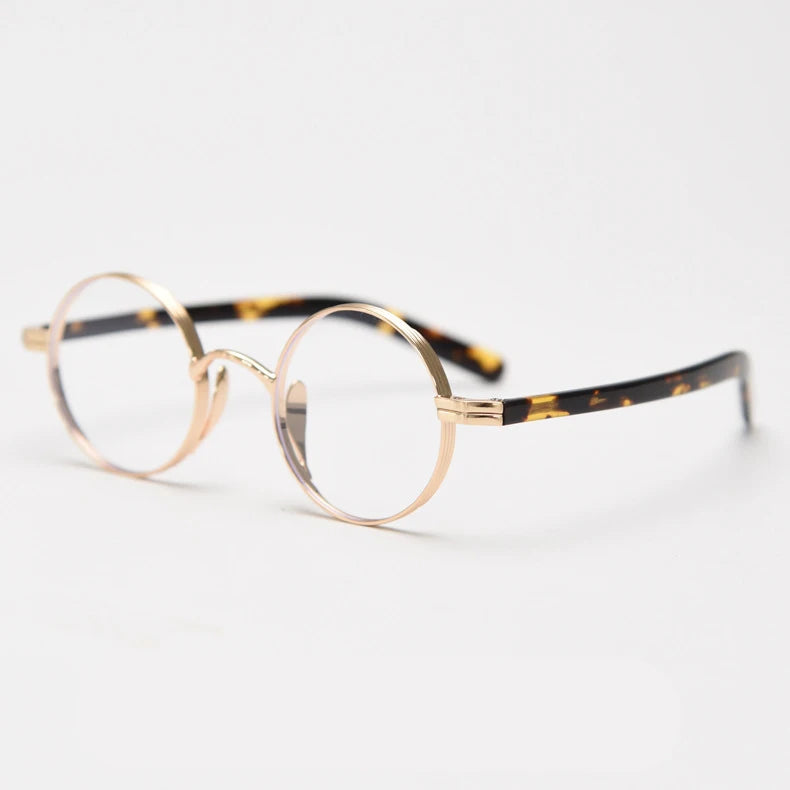 CCspace Unisex Full Rim Round Alloy Reading Glasses R57517 Reading Glasses CCSpace +200 Gold 