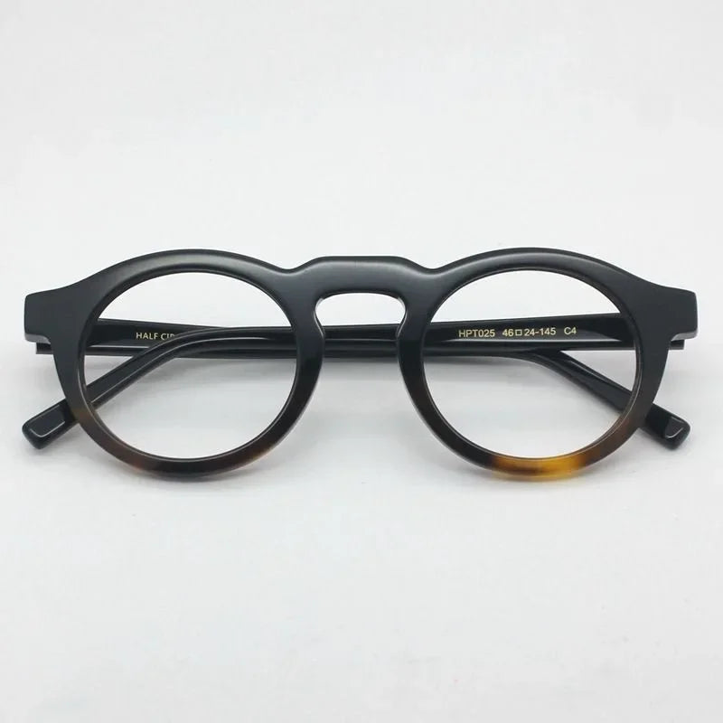 Cubojue Unisex Full Rim Oval Acetate Reading Glasses 8025 Reading Glasses Cubojue no function lens 0 black tortoise 