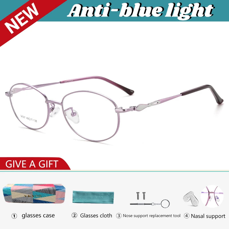 Vicky Women's Full Rim Oval Square Alloy Reading Glasses 34397