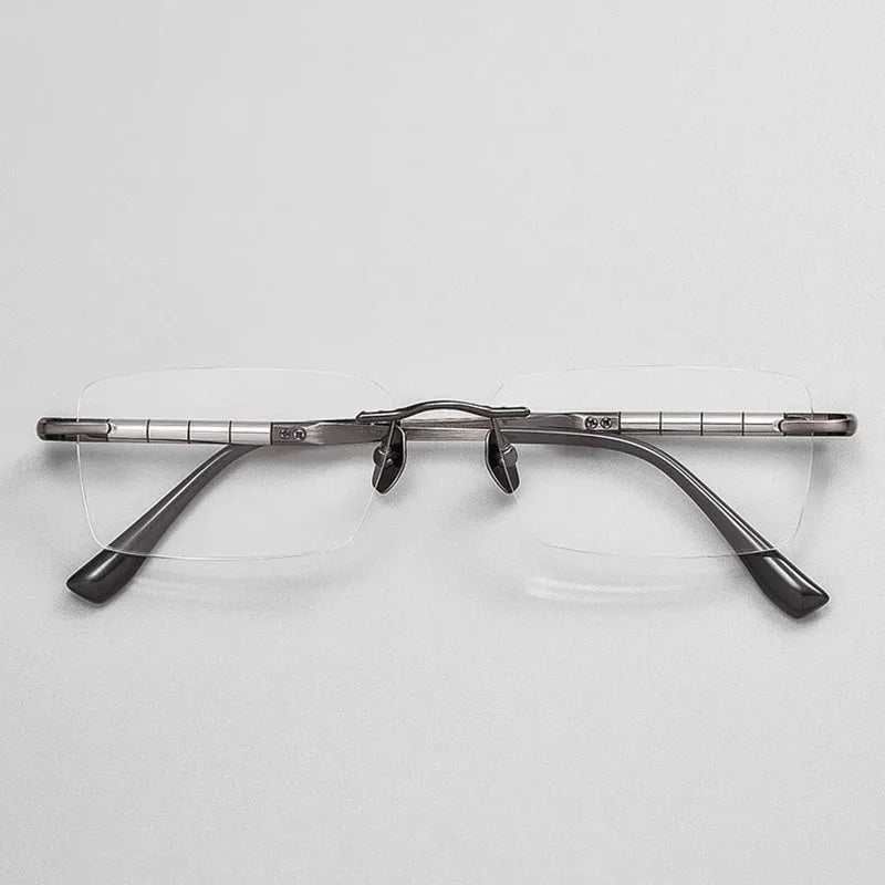 Eleccion Unisex Rimless Square Titanium Eyeglasses 7903