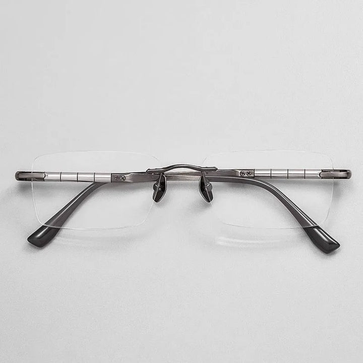 Eleccion Unisex Rimless Square Titanium Eyeglasses 7903