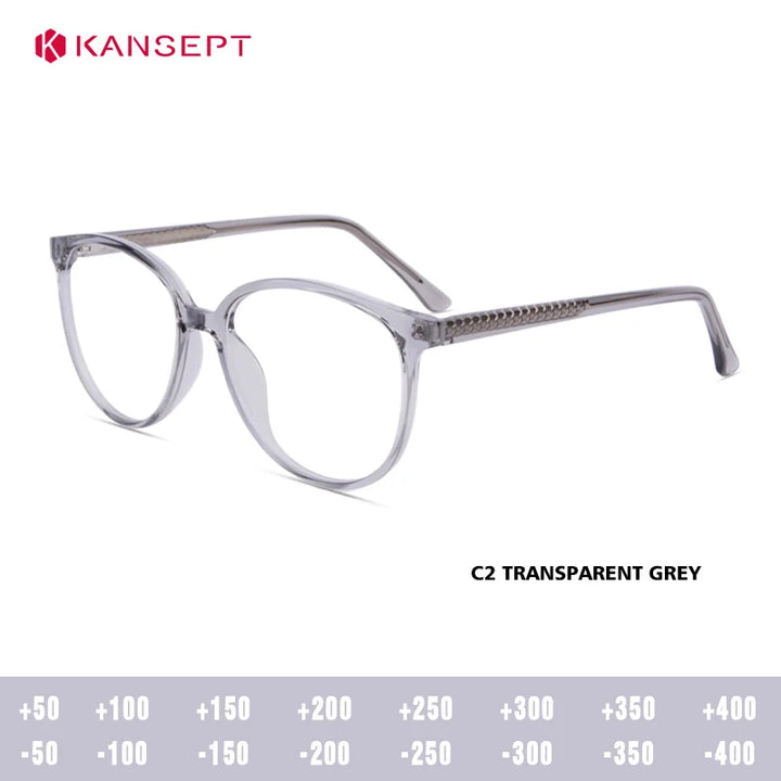 Kansept Women's Full Rim Oval Square Tr 90 Alloy Reading Glasses 25006