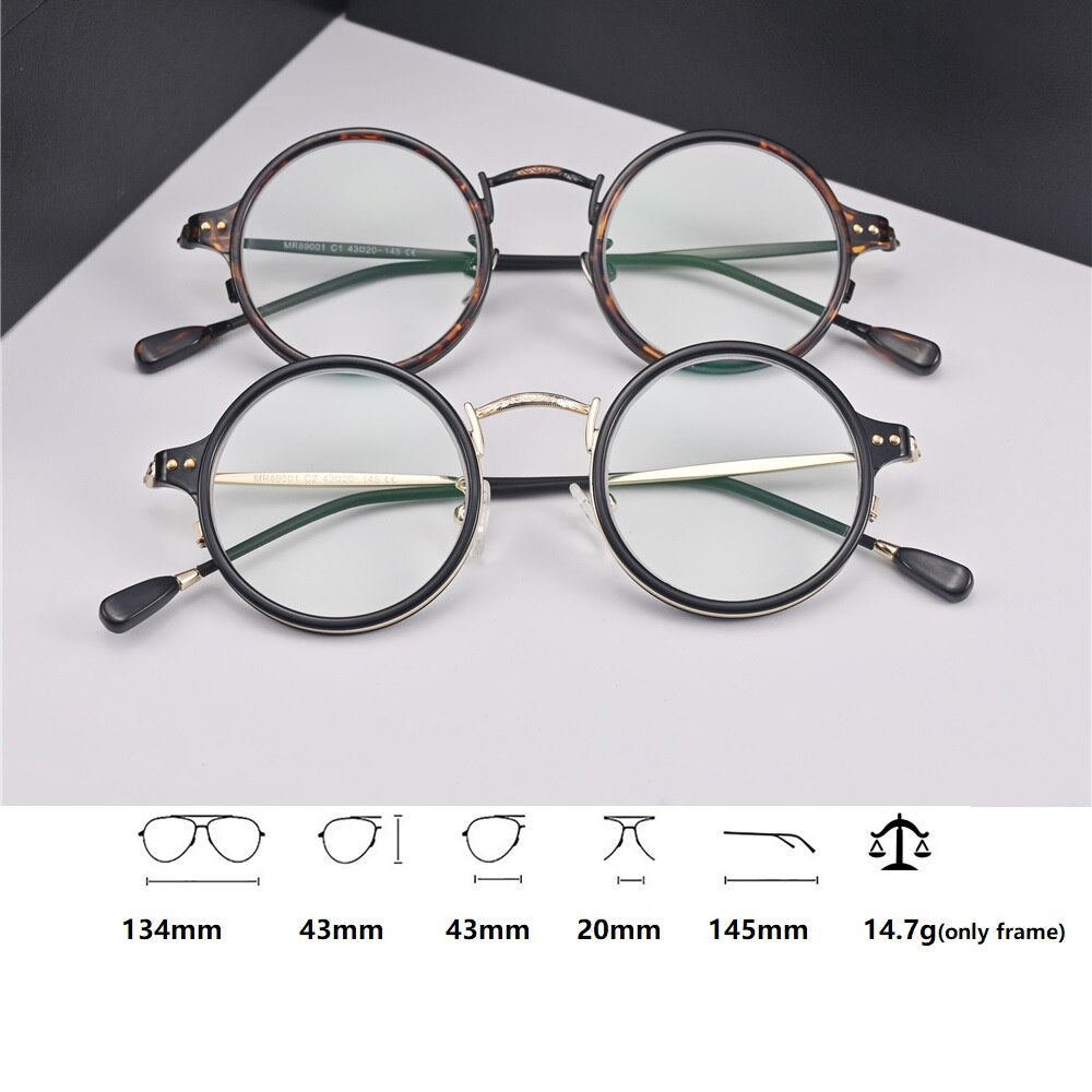 Cubojue Unisex Full Rim Small Round Alloy Myopic Reading Glasses 89001m Reading Glasses Cubojue   