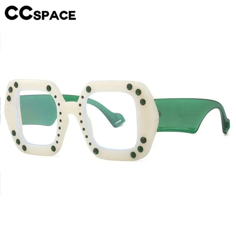 CCspace Women's Full Rim Big Square Polycarbonate Eyeglasses 57412 Full Rim CCSpace   