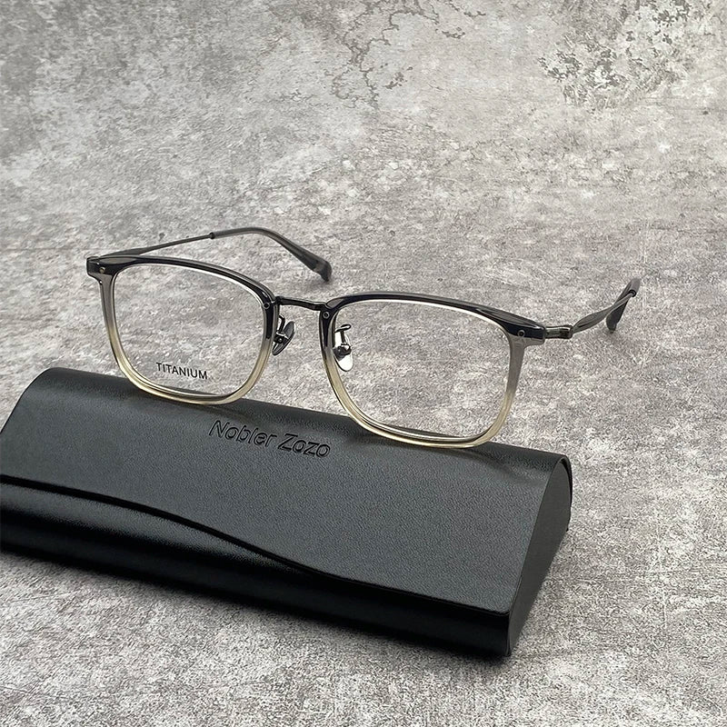 Nobler Unisex Full Rim Square Titanium Acetate Eyeglasses F002 Full Rim Nobler   