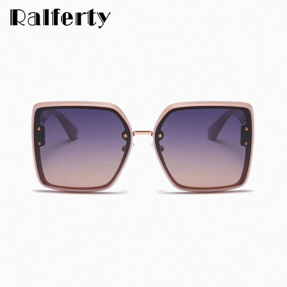 Ralferty Women's Full Rim Square Big Acetate Polarized Sunglasses R715 Sunglasses Ralferty   