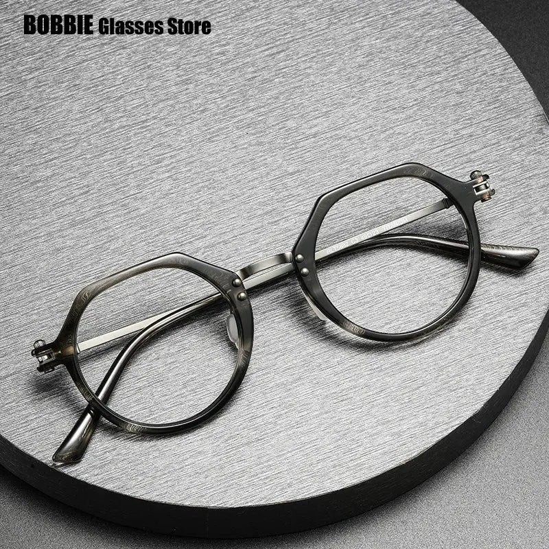 Bobbie Unisex Full Rim Polygon Acetate Eyeglasses 588200 — view 1 | Bobbie at FuzWeb